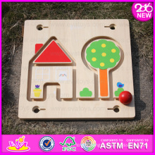 2016 Newest Kids Wooden Maze Game, Top Popular Baby Wooden Maze Game, Cheap Children Wooden Maze Game W11h015